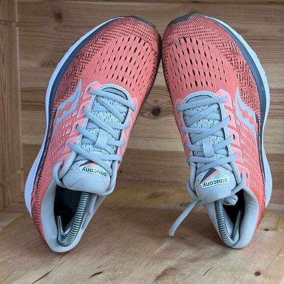 Saucony Ride 13 Orange & White Athletic Running Shoes Womens Size 8.4 - Picture 6 of 8